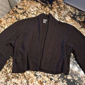 Ann Taylor Brown Shrug with Shawl Collar